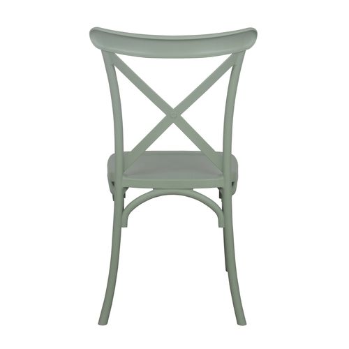 Lot De 4 Chaises De Terrasse En Plastique Vert Sauge