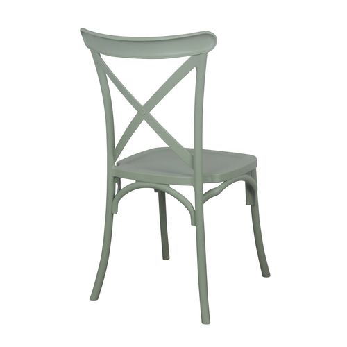 Lot De 4 Chaises De Terrasse En Plastique Vert Sauge
