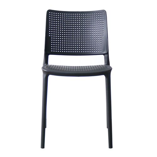 Lot De 4 Chaises De Terrasse Noires En Plastique