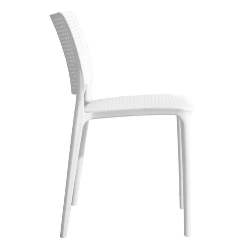 Lot De 4 Chaises De Terrasse Blanches En Plastique