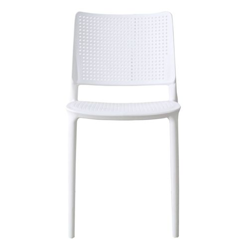 Lot De 4 Chaises De Terrasse Blanches En Plastique