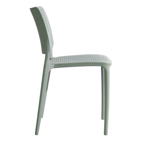 Lot De 4 Chaises De Terrasse Vert Sauge En Plastique