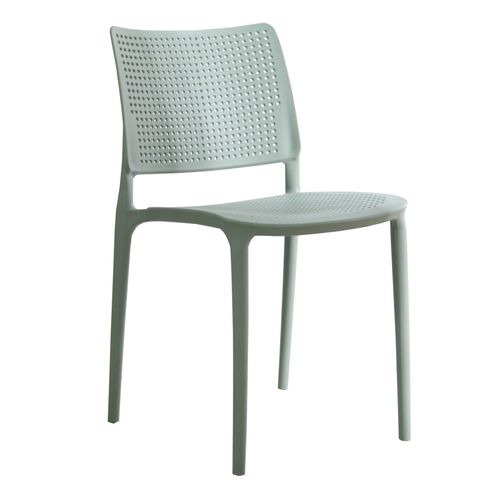 Lot De 4 Chaises De Terrasse Vert Sauge En Plastique