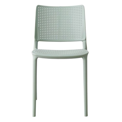 Lot De 4 Chaises De Terrasse Vert Sauge En Plastique