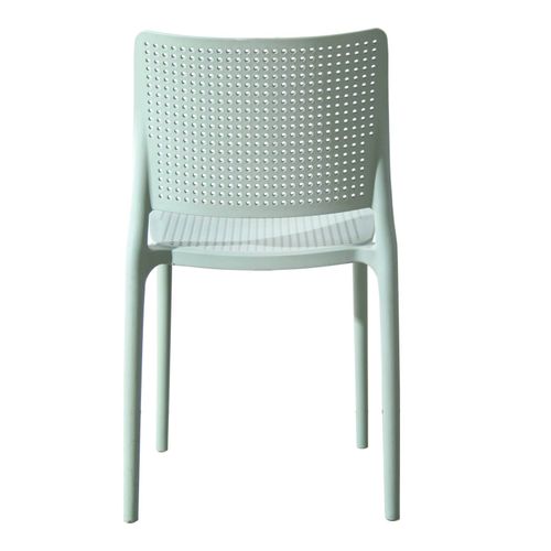 Lot De 4 Chaises De Terrasse Vert Sauge En Plastique