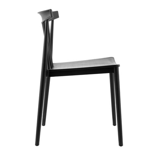 Lot De 4 Chaises De Terrasse Noires En Plastique