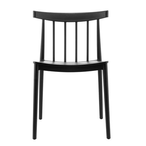 Lot De 4 Chaises De Terrasse Noires En Plastique