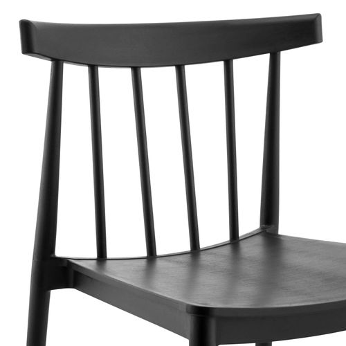 Lot De 4 Chaises De Terrasse Noires En Plastique