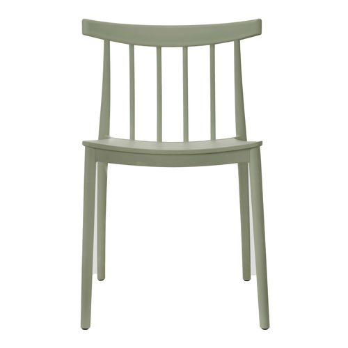 Lot De 4 Chaises De Terrasse Vert Sauge En Plastique