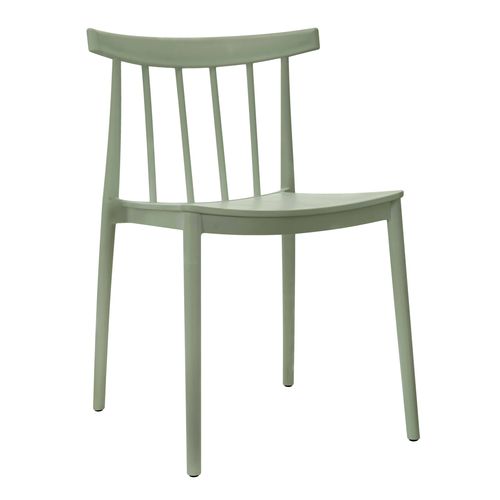 Lot De 4 Chaises De Terrasse Vert Sauge En Plastique