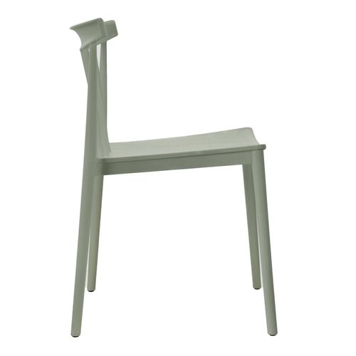 Lot De 4 Chaises De Terrasse Vert Sauge En Plastique