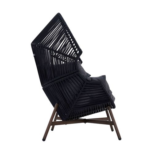 Fauteuil De Jardin Oeuf Sur Pied En Rotin Synthétique 142 Cm Noir