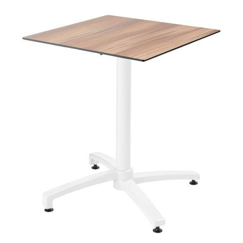 Table 60x60 Cm Inclinable Stratifiée Avec Pied Blanc Et Chaises En Métal, Opera Blanc - Opéra