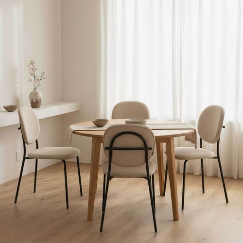 Lot De 2 Chaises En Acier Et Tissu Beige