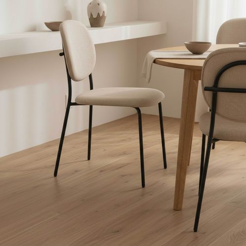 Lot De 2 Chaises En Acier Et Tissu Beige