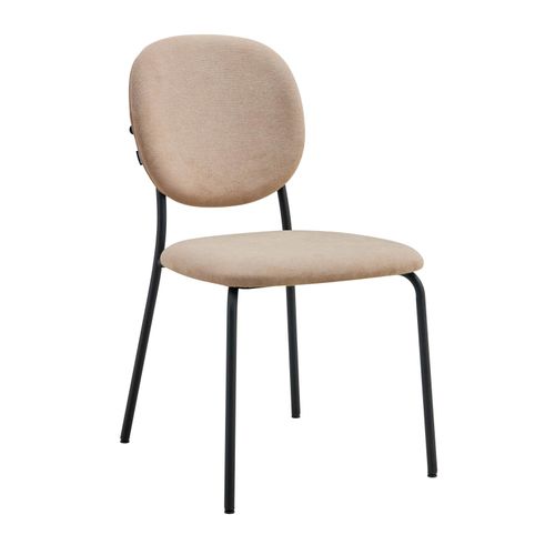 Lot De 2 Chaises En Acier Et Tissu Beige