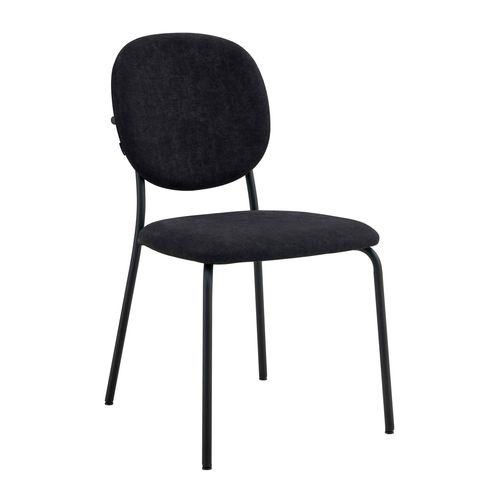 Lot De 2 Chaises En Acier Et Tissu Noir