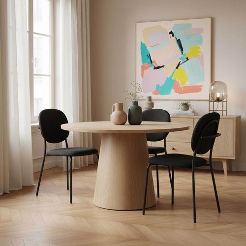 Lot De 2 Chaises En Acier Et Tissu Noir