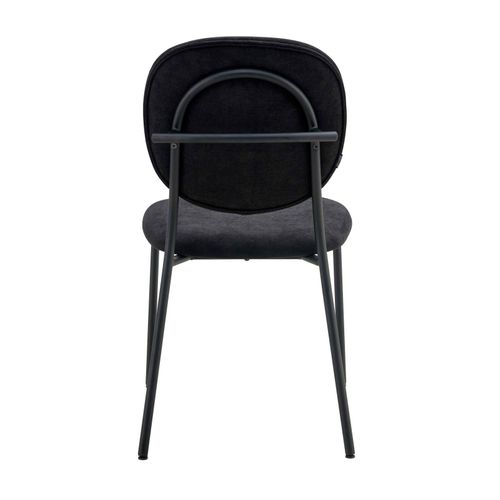 Lot De 2 Chaises En Acier Et Tissu Noir
