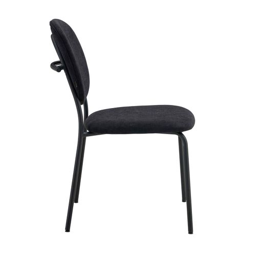 Lot De 2 Chaises En Acier Et Tissu Noir