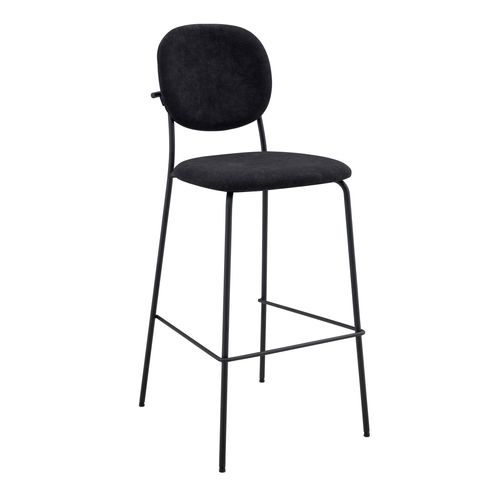 Lot De 2 Chaises Hautes En Acier Et Tissu Noir