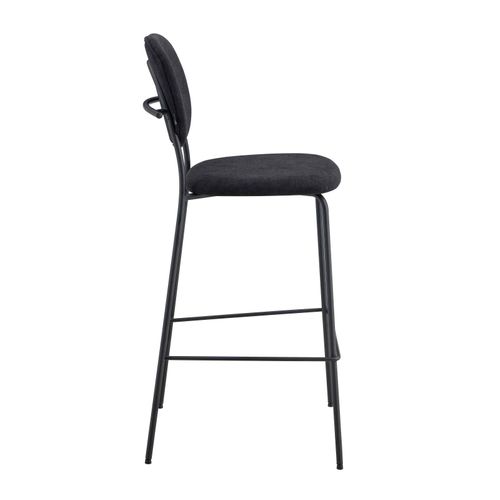 Lot De 2 Chaises Hautes En Acier Et Tissu Noir