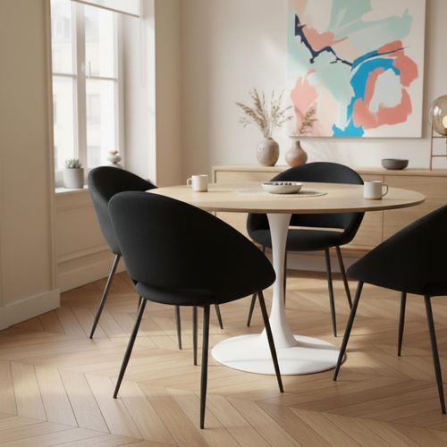 Lot De 2 Chaises En Acier Et Velours Noir