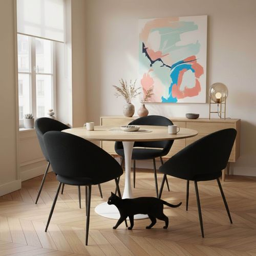 Lot De 2 Chaises En Acier Et Velours Noir