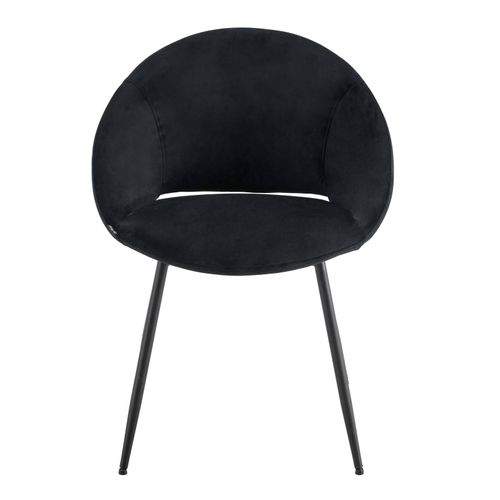 Lot De 2 Chaises En Acier Et Velours Noir