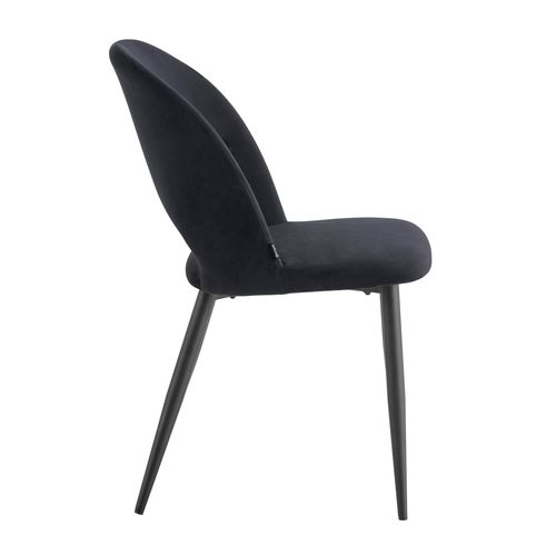 Lot De 2 Chaises En Acier Et Velours Noir