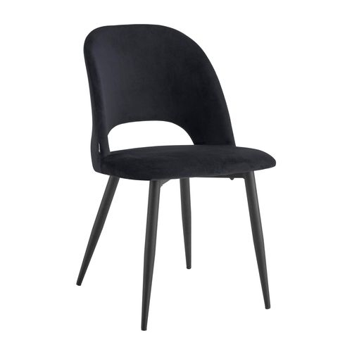 Lot De 2 Chaises En Acier Et Velours Noir