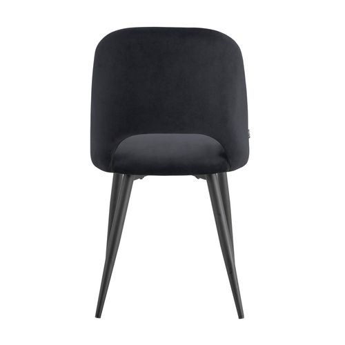 Lot De 2 Chaises En Acier Et Velours Noir