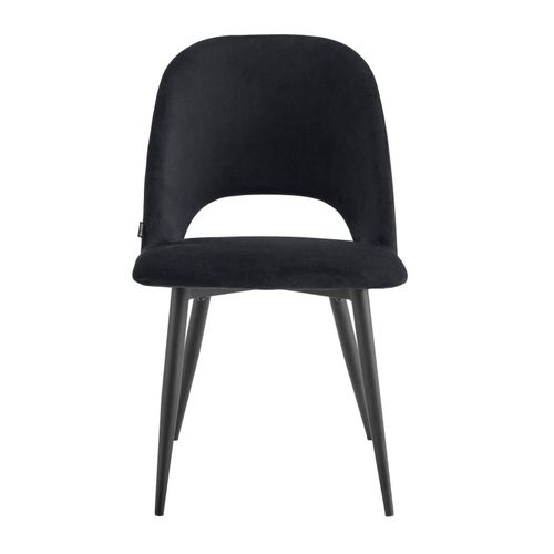 Lot De 2 Chaises En Acier Et Velours Noir