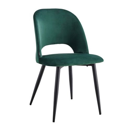 Lot De 2 Chaises En Acier Et Velours Vert
