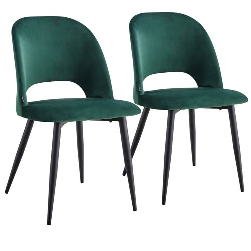 Lot De 2 Chaises En Acier Et Velours Vert