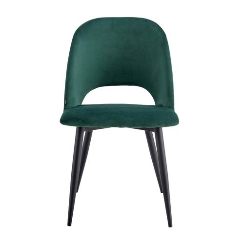 Lot De 2 Chaises En Acier Et Velours Vert