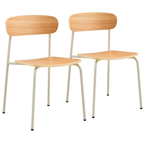 Lot De 2 Chaises En Bois Beige