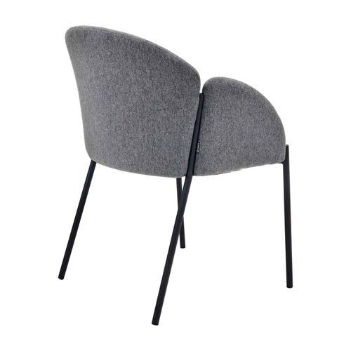 Lot De 2 Chaises En Acier Et Tissu Gris Anthracite