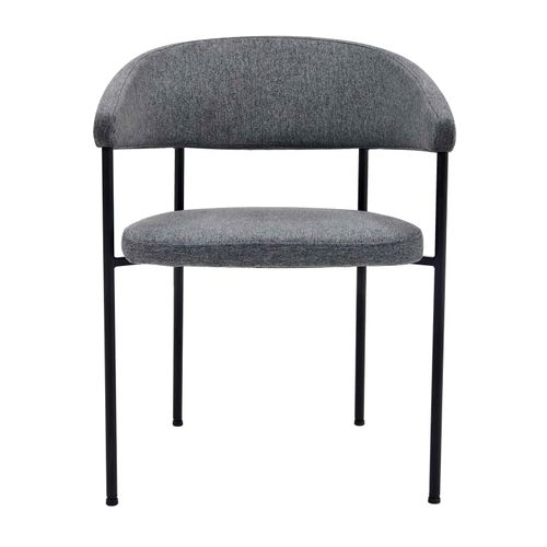 Lot De 2 Fauteuils En Contreplaqué Et Tissu Gris Anthracite Adele
