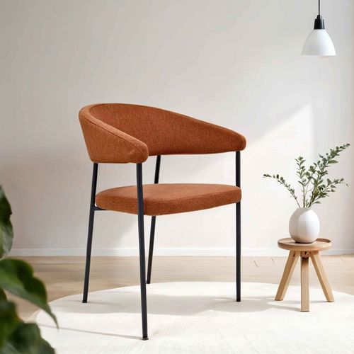Lot De 2 Fauteuils En Contreplaqué Et Tissu Rouille Adele