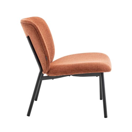 Lot De 2 Fauteuils Relax En Acier Et Tissu Terracotta Jaden