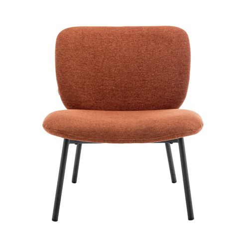 Lot De 2 Fauteuils Relax En Acier Et Tissu Terracotta Jaden