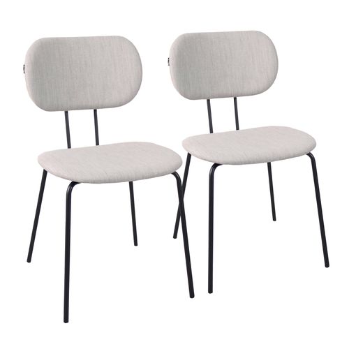 Lot De 2 Chaises Design En Acier Et Bois Gris