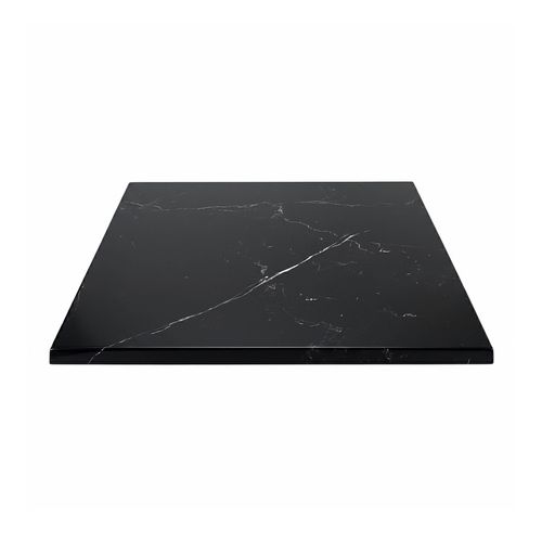 Plateau De Table Carré Stratifié 70 X 70 Cm Marbre Noir Haussmann
