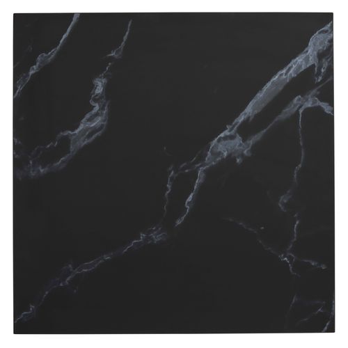 Plateau De Table Carré Stratifié 70 X 70 Cm Marbre Noir Haussmann