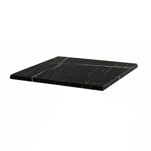 Plateau De Table Carré Stratifié 70 X 70 Cm Marbre Noir Haussmann