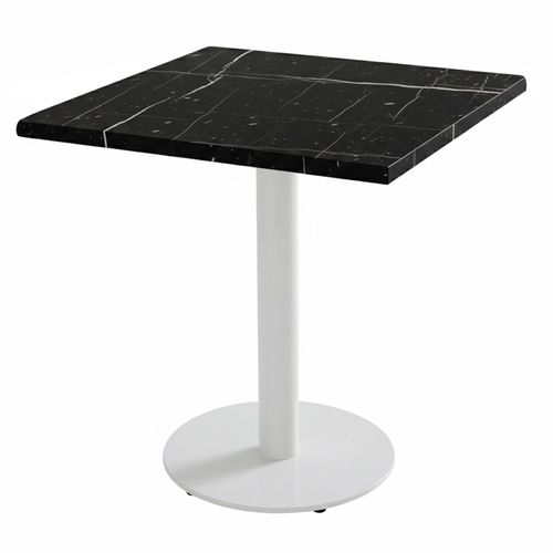 Plateau De Table Carré Stratifié 70 X 70 Cm Marbre Noir Haussmann