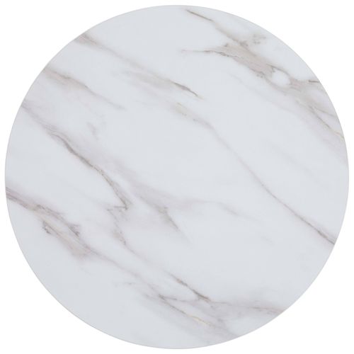 Plateau De Table Rond En Mélaminé 60 Cm Marbre Blanc Rivoli