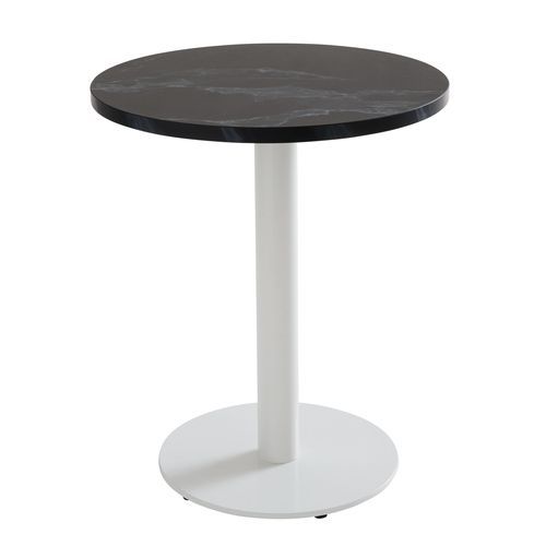 Plateau De Table Rond En Mélaminé 60 Cm Marbre Noir Rivoli