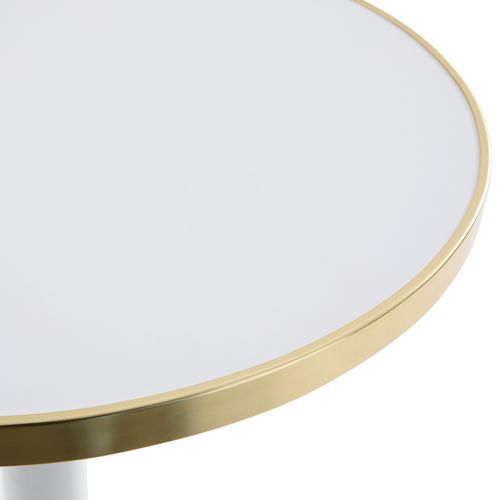 Plateau De Table Rond Blanc Avec Cerclage Doré 60 Cm Montmartre